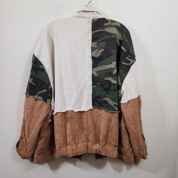 Andree mixed pattern button front boho lightweight jacket woman's size 1X - Picture 8 of 10